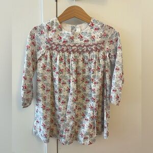 Bonpoint smacked dress in cotton Liberty fabric